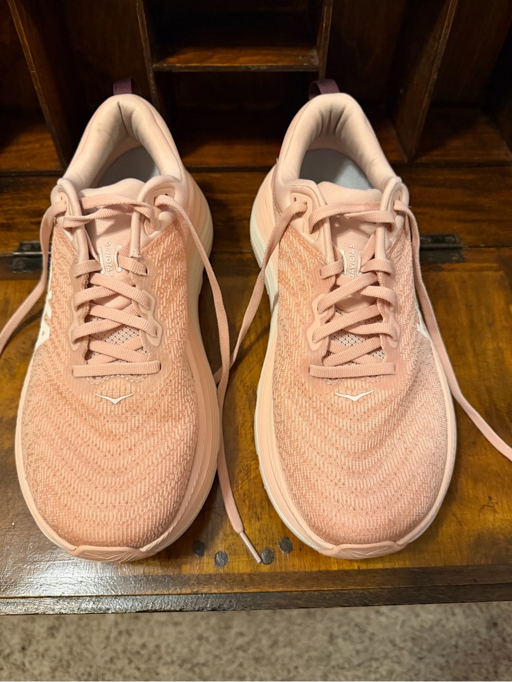 Hoka Women's Pink Knit Running Shoes